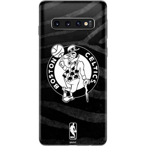 NBA Boston Celtics Black Animal Print Galaxy S10 Skin