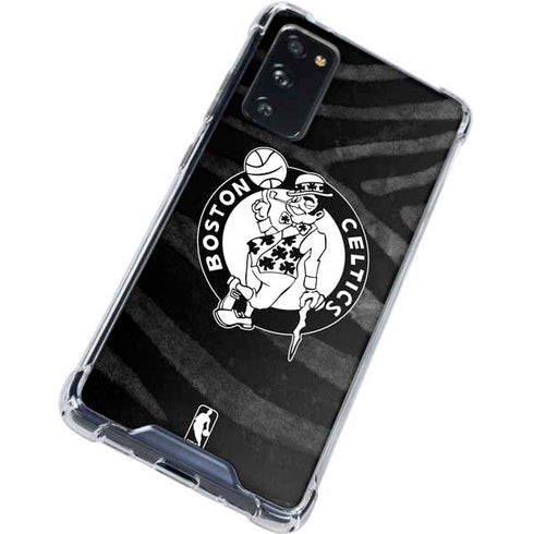 NBA Boston Celtics Black Animal Print Galaxy S20 FE Clear Case
