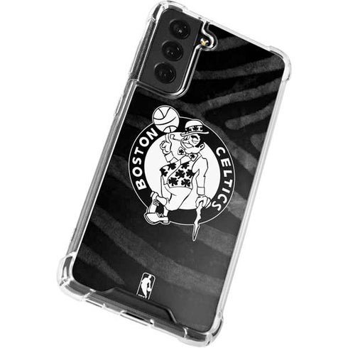 NBA Boston Celtics Black Animal Print Galaxy S21 FE Clear Case