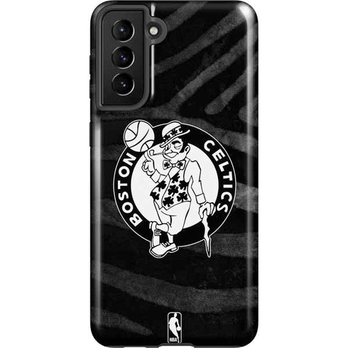 NBA Boston Celtics Black Animal Print Galaxy S21 FE Pro Case