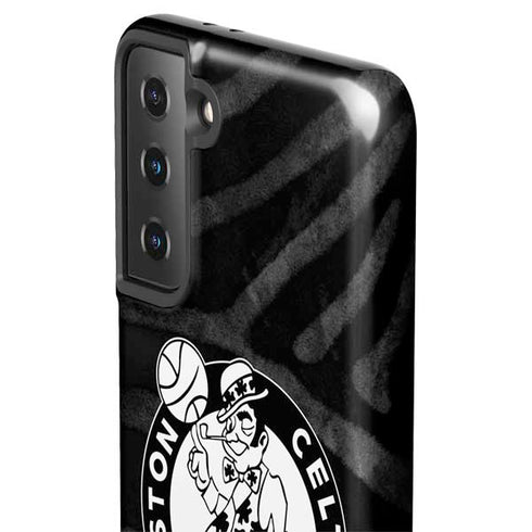 NBA Boston Celtics Black Animal Print Galaxy S21 FE Pro Case