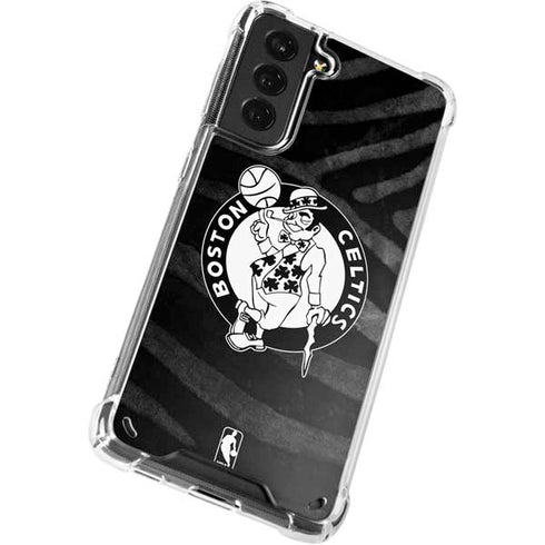 NBA Boston Celtics Black Animal Print Galaxy S21 Plus 5G Clear Case