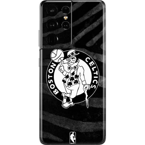 NBA Boston Celtics Black Animal Print Galaxy S21 Ultra 5G Skin