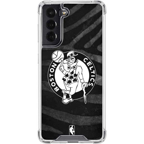 NBA Boston Celtics Black Animal Print Galaxy S22 Clear Case