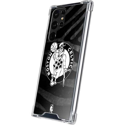 NBA Boston Celtics Black Animal Print Galaxy S22 Ultra Clear Case