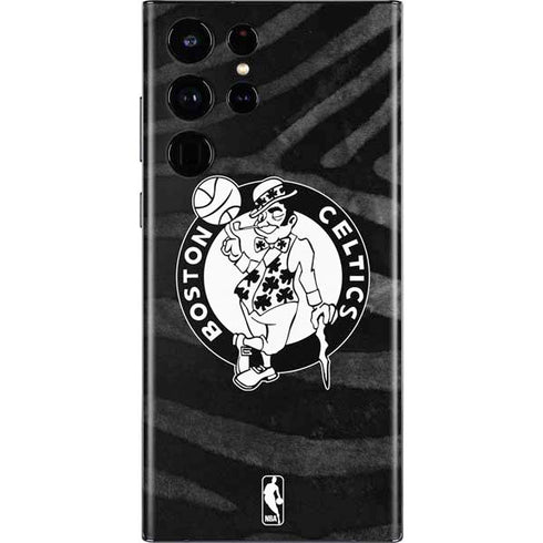 NBA Boston Celtics Black Animal Print Galaxy S22 Ultra Skin