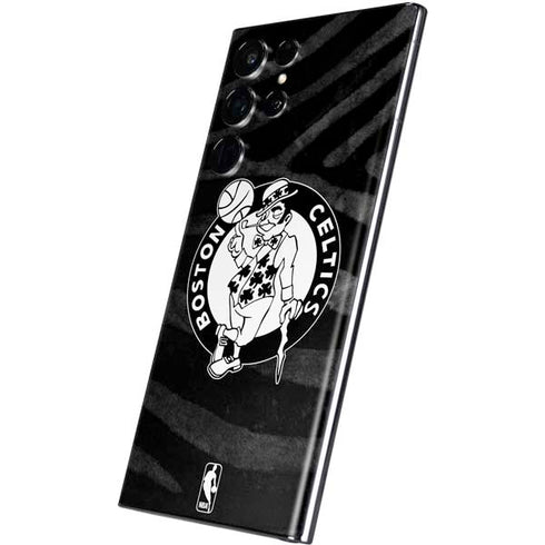 NBA Boston Celtics Black Animal Print Galaxy S22 Ultra Skin