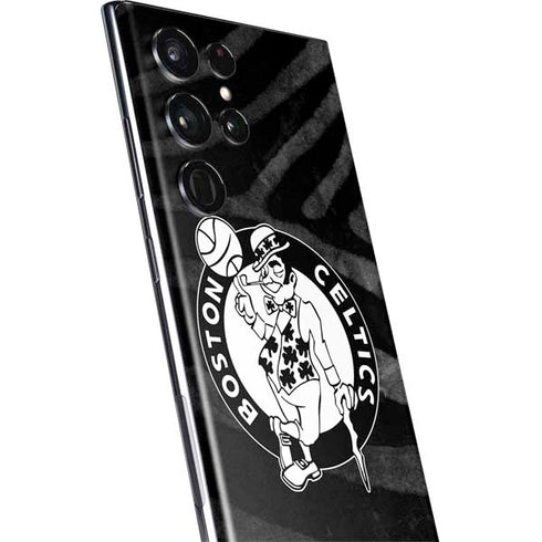 NBA Boston Celtics Black Animal Print Galaxy S22 Ultra Skin