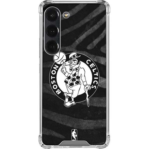 NBA Boston Celtics Black Animal Print Galaxy S23 Clear Case