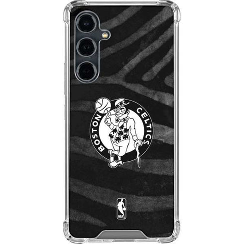 NBA Boston Celtics Black Animal Print Galaxy S23 FE Clear Case
