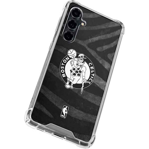 NBA Boston Celtics Black Animal Print Galaxy S23 FE Clear Case