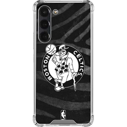 NBA Boston Celtics Black Animal Print Galaxy S23 Plus Clear Case