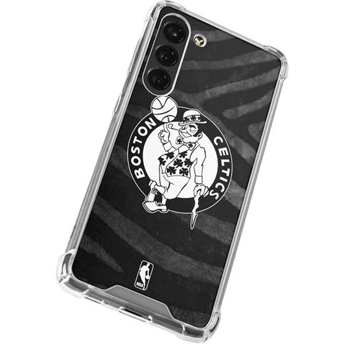 NBA Boston Celtics Black Animal Print Galaxy S23 Plus Clear Case