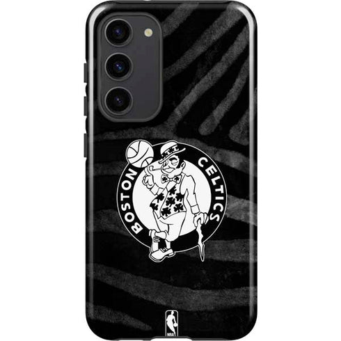 NBA Boston Celtics Black Animal Print Galaxy S23 Plus Pro Case