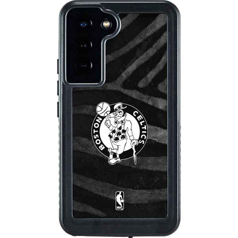 NBA Boston Celtics Black Animal Print Galaxy S23 Plus Waterproof Case