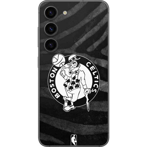 NBA Boston Celtics Black Animal Print Galaxy S23 Skin