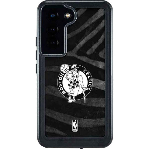 NBA Boston Celtics Black Animal Print Galaxy S23 Waterproof Case