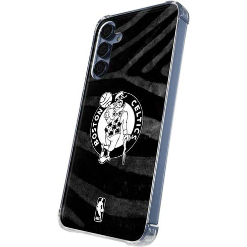 NBA Boston Celtics Black Animal Print Galaxy S24 Clear Case