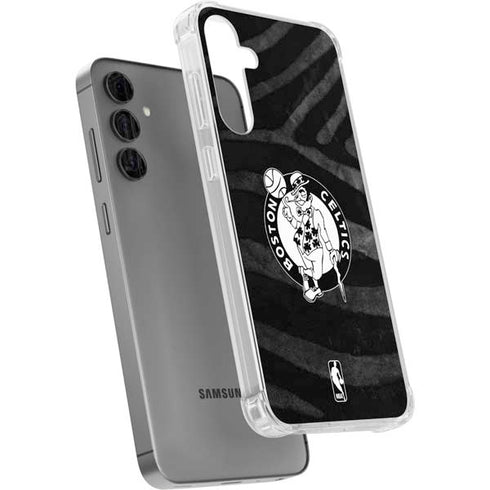 NBA Boston Celtics Black Animal Print Galaxy S24 Plus Clear Case