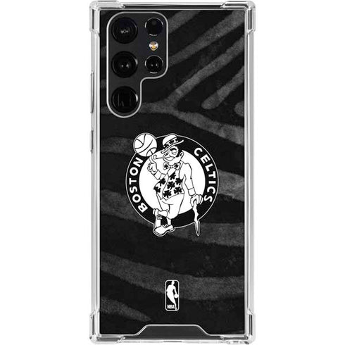 NBA Boston Celtics Black Animal Print Galaxy S24 Ultra Clear Case