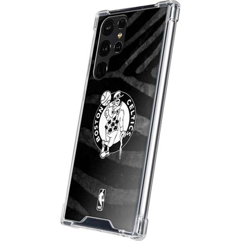 NBA Boston Celtics Black Animal Print Galaxy S24 Ultra Clear Case