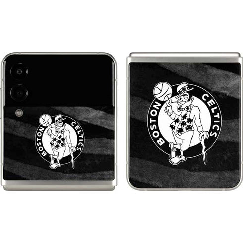 NBA Boston Celtics Black Animal Print Galaxy Z Flip3 5G Skin