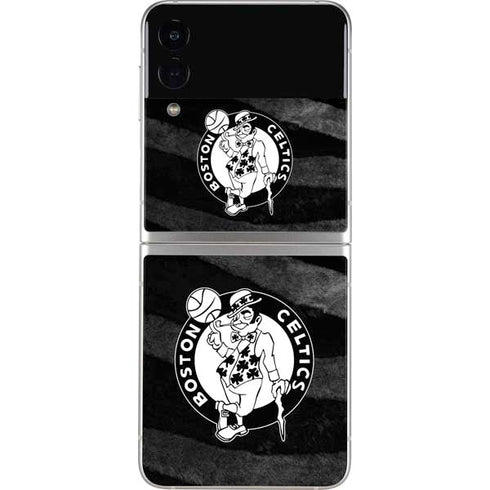 NBA Boston Celtics Black Animal Print Galaxy Z Flip3 5G Skin