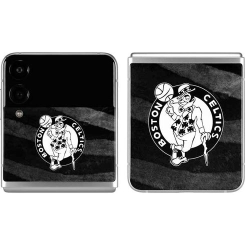 NBA Boston Celtics Black Animal Print Galaxy Z Flip4 5G Skin