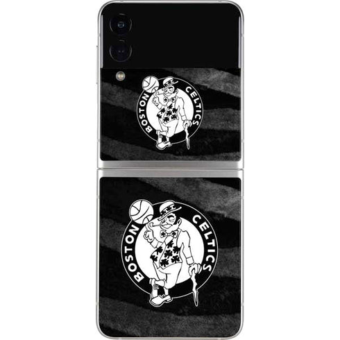 NBA Boston Celtics Black Animal Print Galaxy Z Flip4 5G Skin