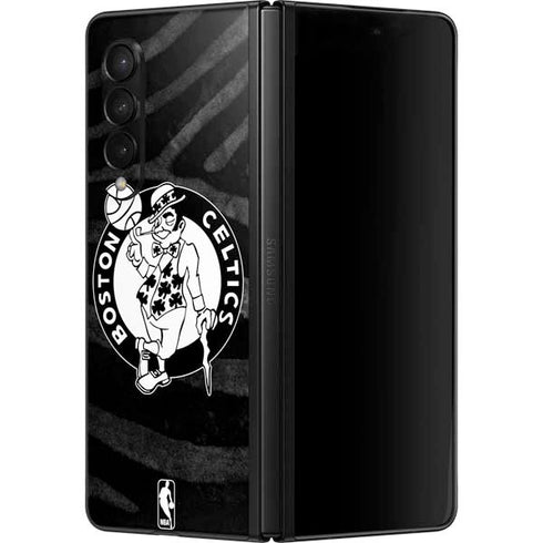 NBA Boston Celtics Black Animal Print Galaxy Z Fold3 5G Skin
