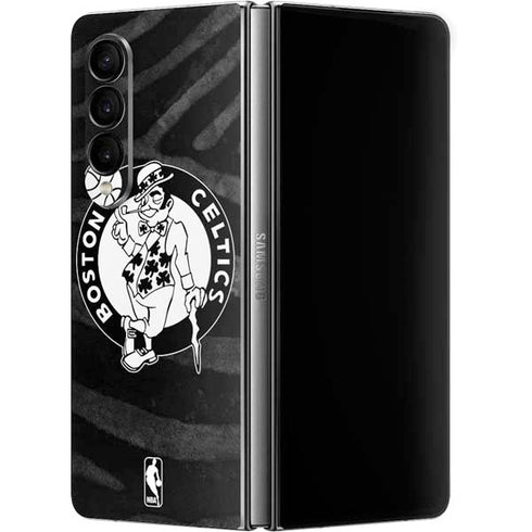 NBA Boston Celtics Black Animal Print Galaxy Z Fold4 5G Skin