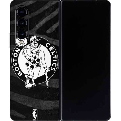 NBA Boston Celtics Black Animal Print Galaxy Z Fold4 5G Skin