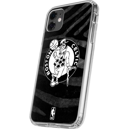 NBA Boston Celtics Black Animal Print iPhone 11 Clear Case