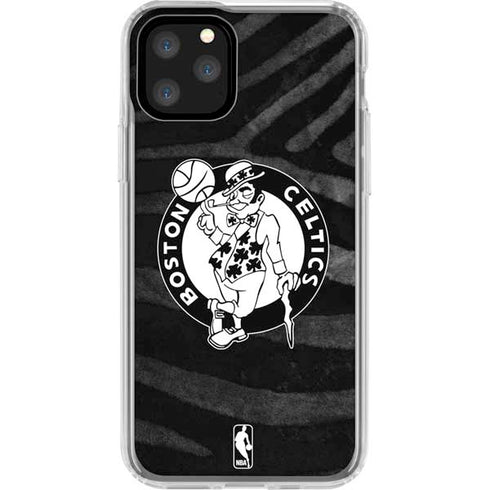 NBA Boston Celtics Black Animal Print iPhone 11 Pro Clear Case