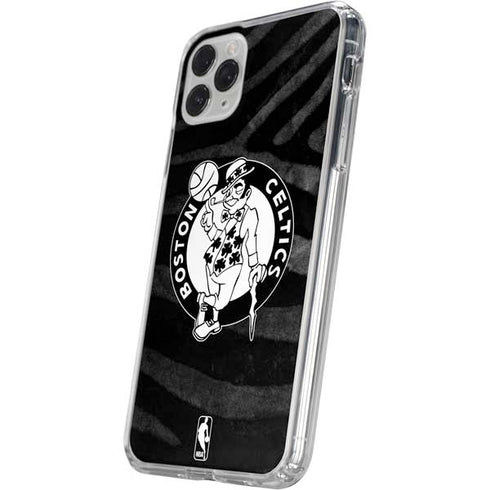 NBA Boston Celtics Black Animal Print iPhone 11 Pro Clear Case