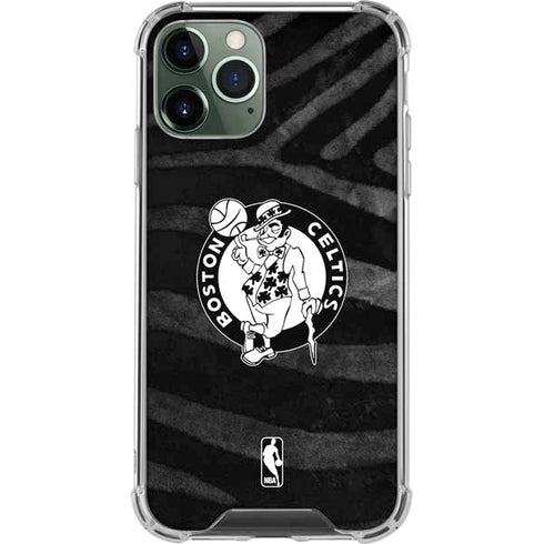 NBA Boston Celtics Black Animal Print iPhone 11 Pro Max Clear Case