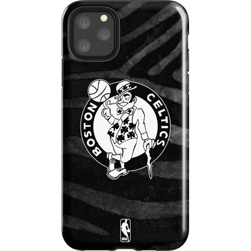 NBA Boston Celtics Black Animal Print iPhone 11 Pro Max Impact Case