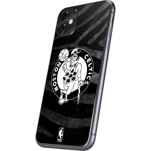 NBA Boston Celtics Black Animal Print iPhone 11 Skin