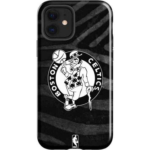 NBA Boston Celtics Black Animal Print iPhone 12 Impact Case