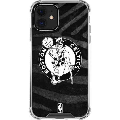 NBA Boston Celtics Black Animal Print iPhone 12 Mini Clear Case