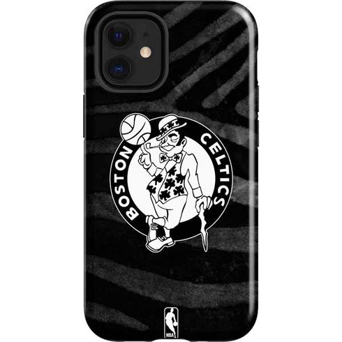 NBA Boston Celtics Black Animal Print iPhone 12 Mini Impact Case