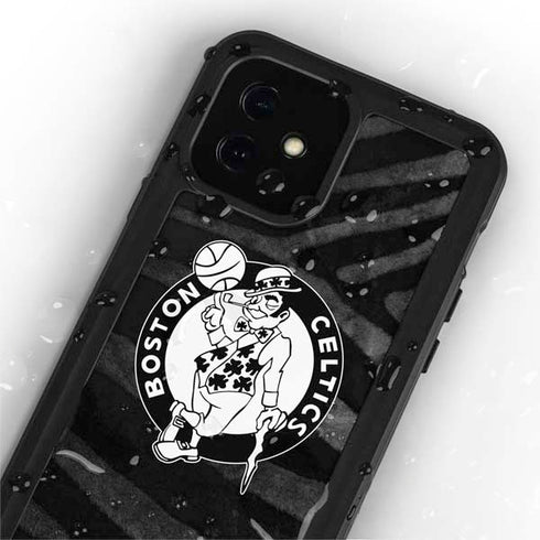 NBA Boston Celtics Black Animal Print iPhone 12 Mini Waterproof Case