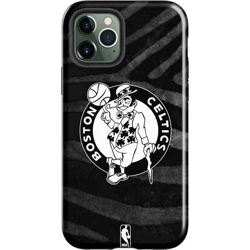 NBA Boston Celtics Black Animal Print iPhone 12 Pro Impact Case