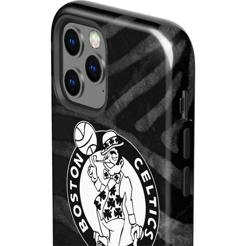 NBA Boston Celtics Black Animal Print iPhone 12 Pro Impact Case