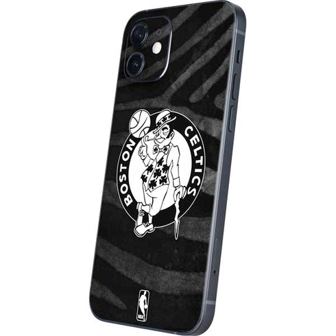 NBA Boston Celtics Black Animal Print iPhone 12 Skin