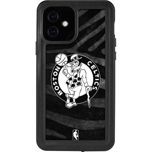 NBA Boston Celtics Black Animal Print iPhone 12 Waterproof Case