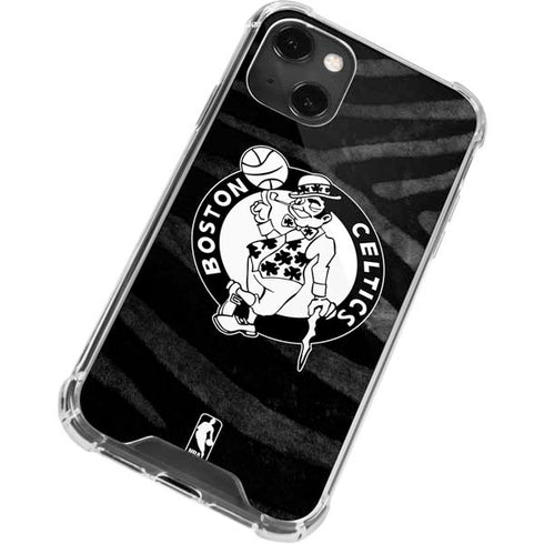 NBA Boston Celtics Black Animal Print iPhone 13 Mini Clear Case