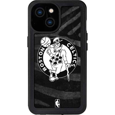 NBA Boston Celtics Black Animal Print iPhone 13 Mini Waterproof Case