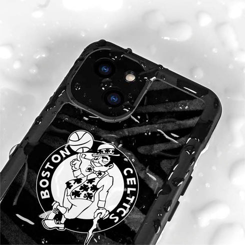 NBA Boston Celtics Black Animal Print iPhone 13 Mini Waterproof Case