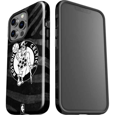 NBA Boston Celtics Black Animal Print iPhone 13 Pro Impact Case